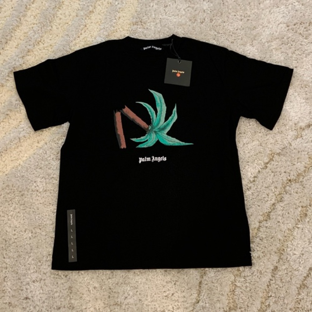 Palm Angels Broken Palm Tree Black T-Shirt Mens Size Large